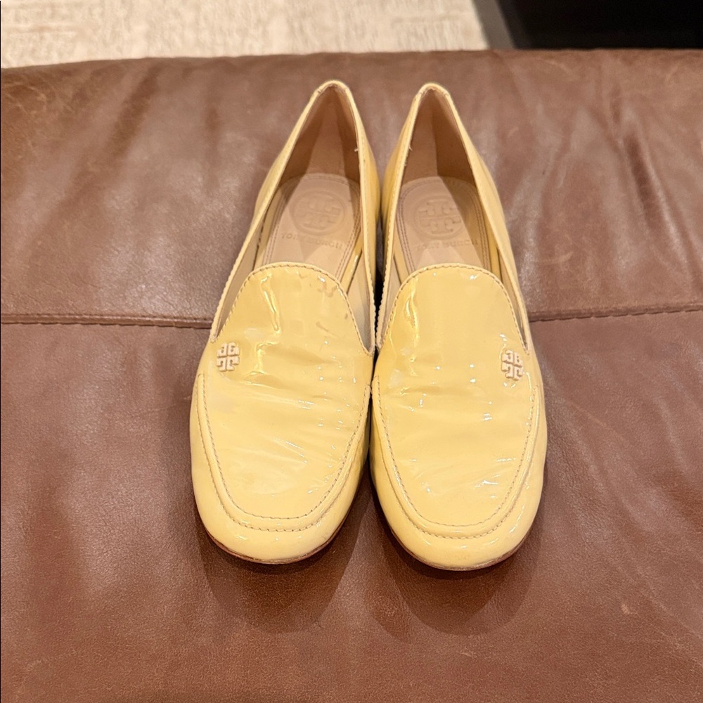 Tory Burch Cream Patent Leather Loafers